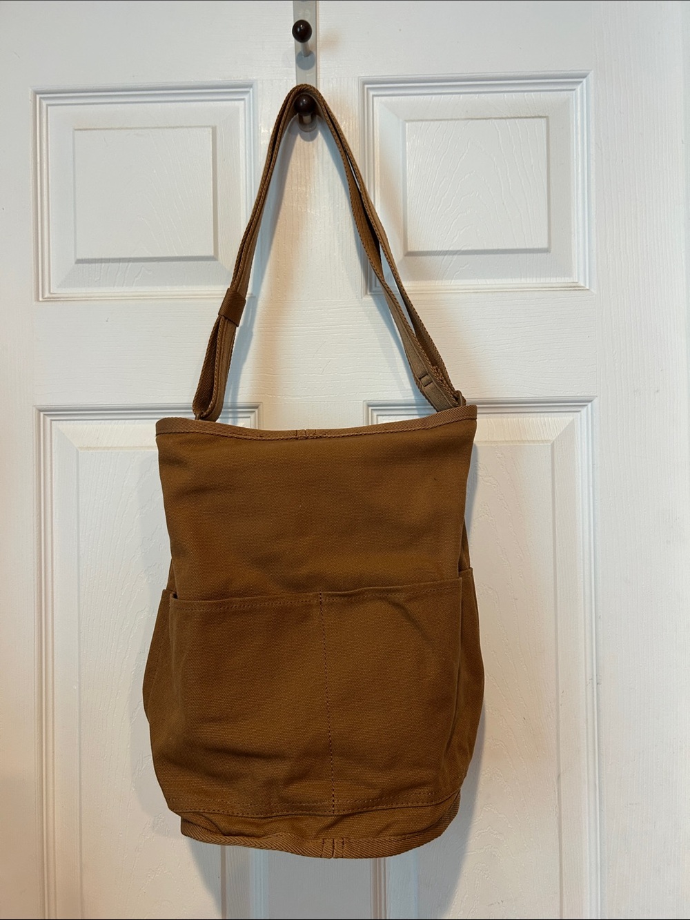 Everlane Brown Canvas Shoulder Bag with Front Pockets